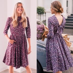 Gal Meets Glam Collection Beth V-Back Dress Burgundy